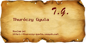 Thuróczy Gyula névjegykártya