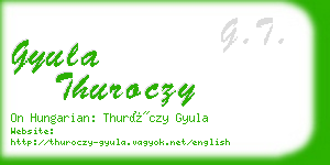 gyula thuroczy business card